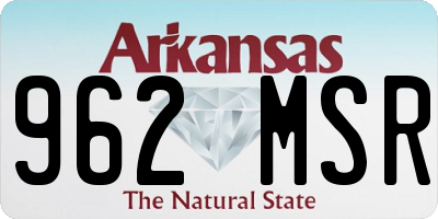 AR license plate 962MSR