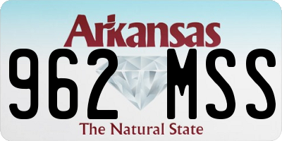 AR license plate 962MSS