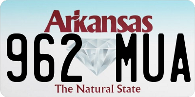 AR license plate 962MUA