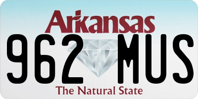 AR license plate 962MUS