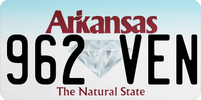 AR license plate 962VEN