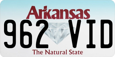 AR license plate 962VID