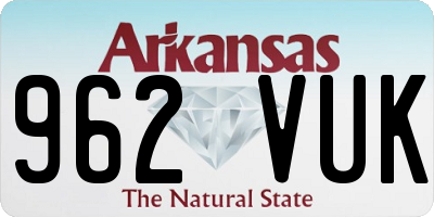 AR license plate 962VUK