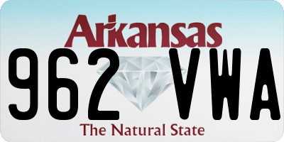 AR license plate 962VWA