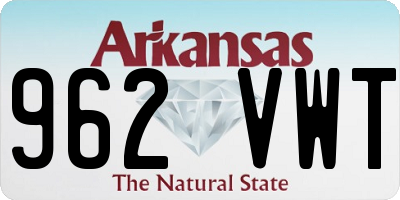 AR license plate 962VWT