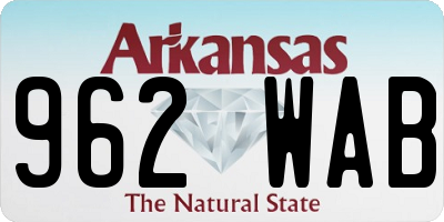 AR license plate 962WAB