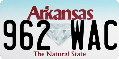 AR license plate 962WAC