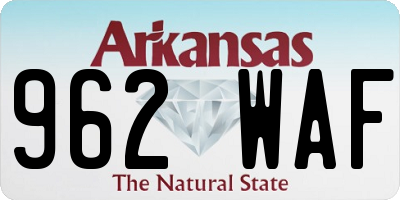 AR license plate 962WAF
