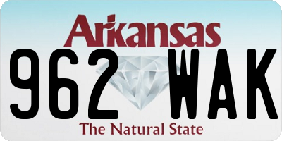 AR license plate 962WAK