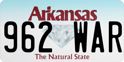 AR license plate 962WAR
