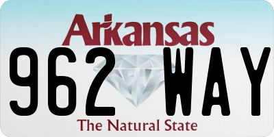 AR license plate 962WAY
