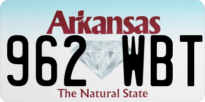 AR license plate 962WBT