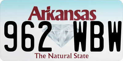 AR license plate 962WBW