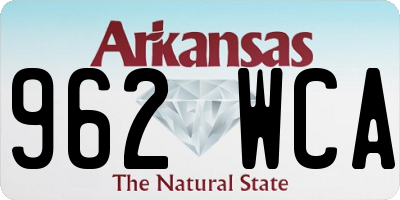 AR license plate 962WCA