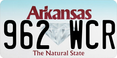 AR license plate 962WCR