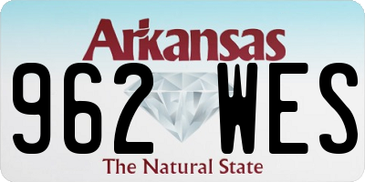 AR license plate 962WES