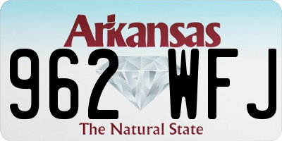 AR license plate 962WFJ