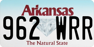 AR license plate 962WRR