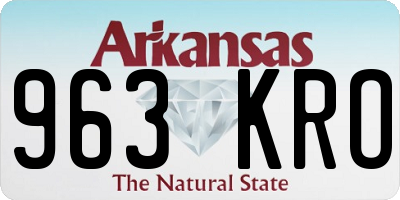 AR license plate 963KRO