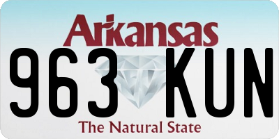 AR license plate 963KUN