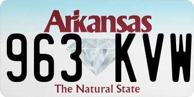 AR license plate 963KVW