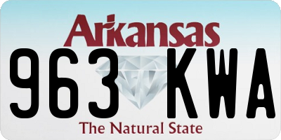 AR license plate 963KWA