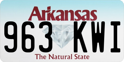 AR license plate 963KWI