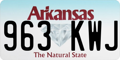 AR license plate 963KWJ