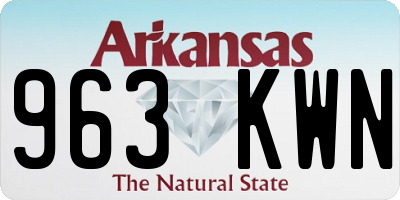 AR license plate 963KWN