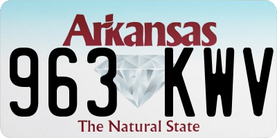 AR license plate 963KWV