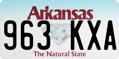 AR license plate 963KXA