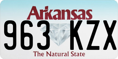 AR license plate 963KZX