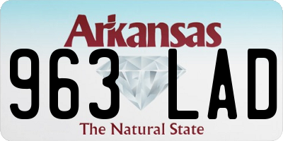 AR license plate 963LAD