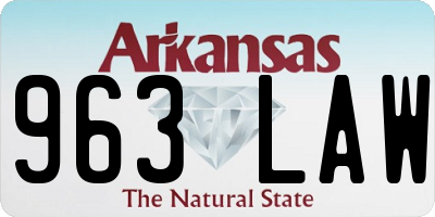 AR license plate 963LAW