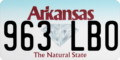 AR license plate 963LBO