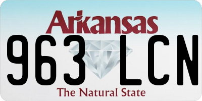 AR license plate 963LCN