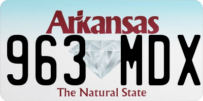 AR license plate 963MDX