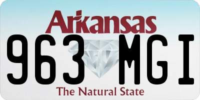 AR license plate 963MGI
