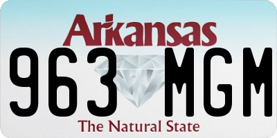 AR license plate 963MGM