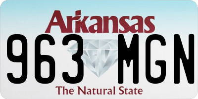 AR license plate 963MGN