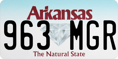AR license plate 963MGR