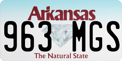 AR license plate 963MGS