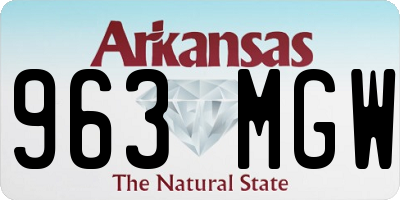 AR license plate 963MGW