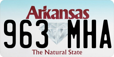 AR license plate 963MHA