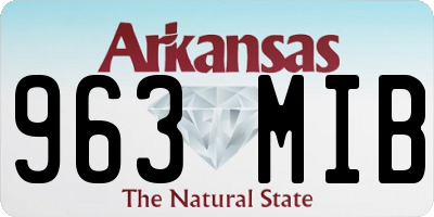 AR license plate 963MIB