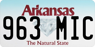 AR license plate 963MIC