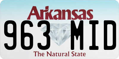 AR license plate 963MID