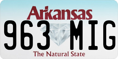 AR license plate 963MIG