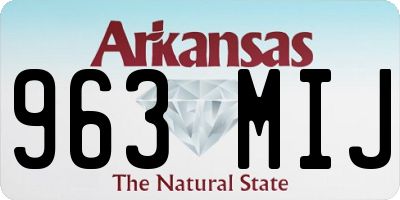 AR license plate 963MIJ