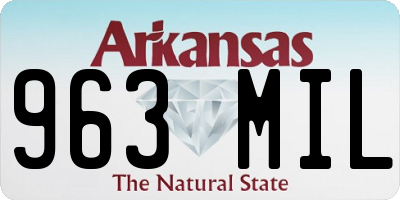 AR license plate 963MIL